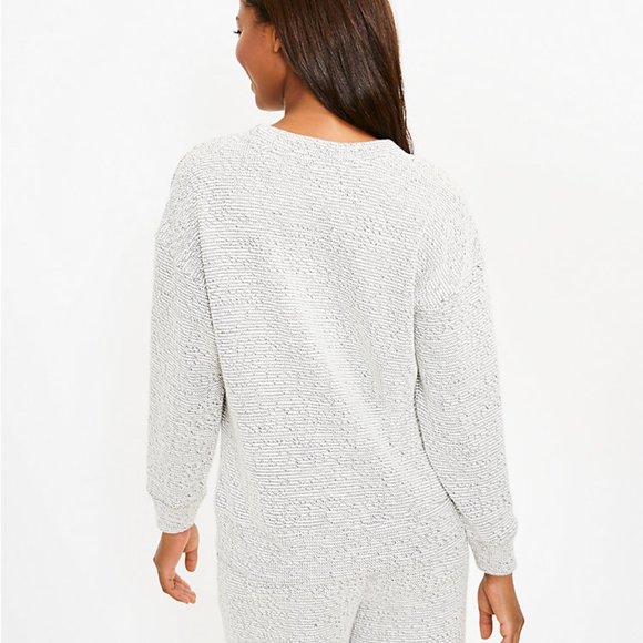 LOU & GREY NWT Tweedy Sweatshirt Sweater Black White Soft Knit Medium - Picture 11 of 11